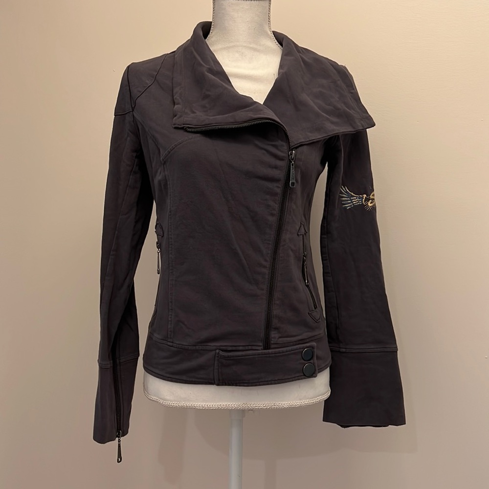 EdHardy Seven7 Zip Front Asymmetric Jacket